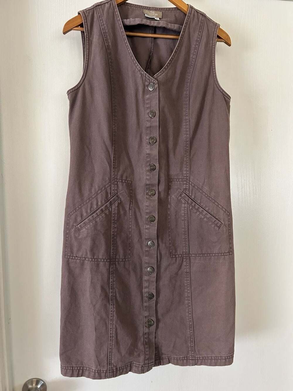 The Territory Ahead Women's Sleeveless Button-Front Cotton Dress Size 12